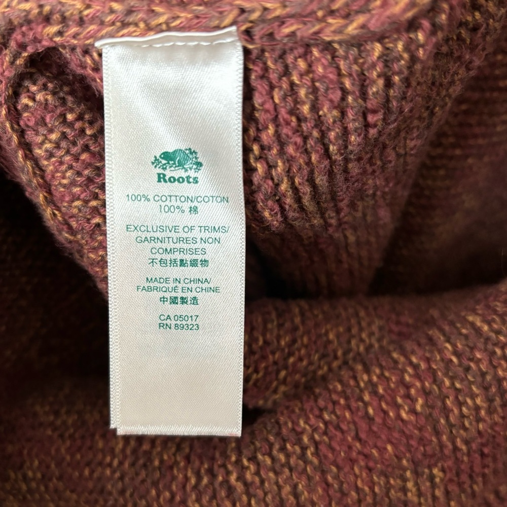 Roots Rust Color Long Open Cotton Cardigan - Picture 12 of 13